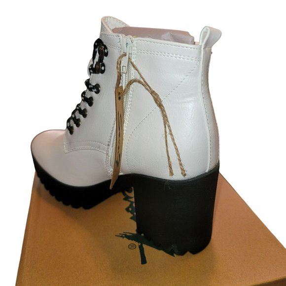 Seven7 Flatiron Off-White Ankle Boot Platform Lace-up Womans Size 9 JJ3342 - Picture 6 of 11
